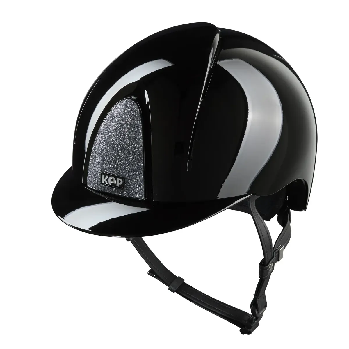 CAPACETE DE EQUITAÇÃO SMART NOVA  POLISH BLACK - STAR SILVER - TAMANHO M