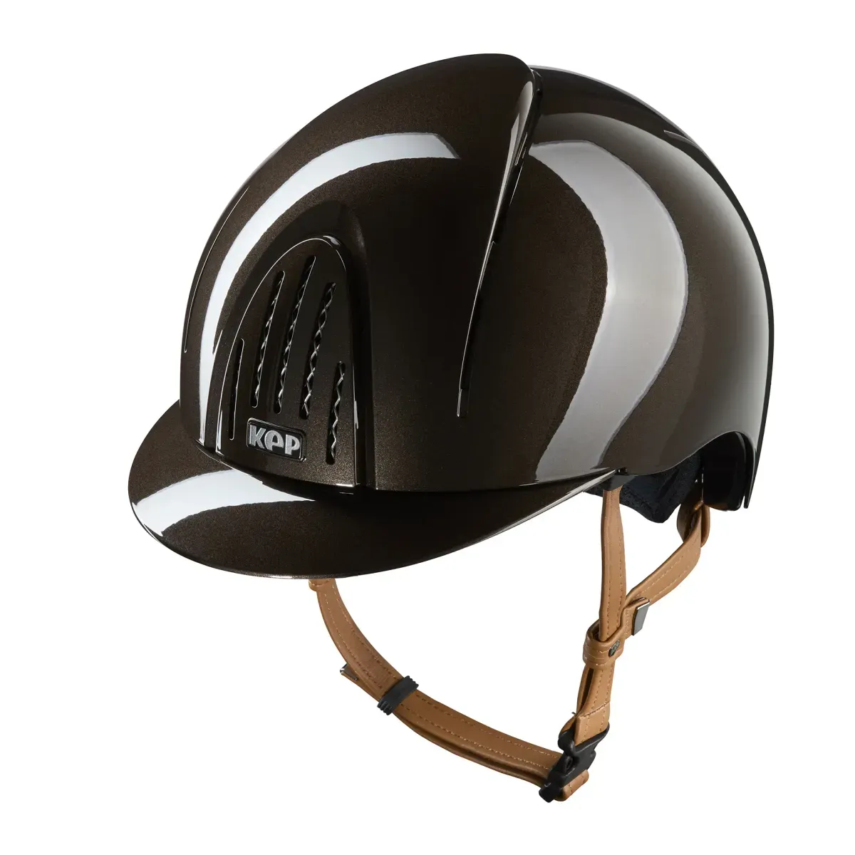 CAPACETE DE EQUITAÇÃO TOQUE KEP SMART POLISH BROWN COM VISEIRA POLO TAMANHO L