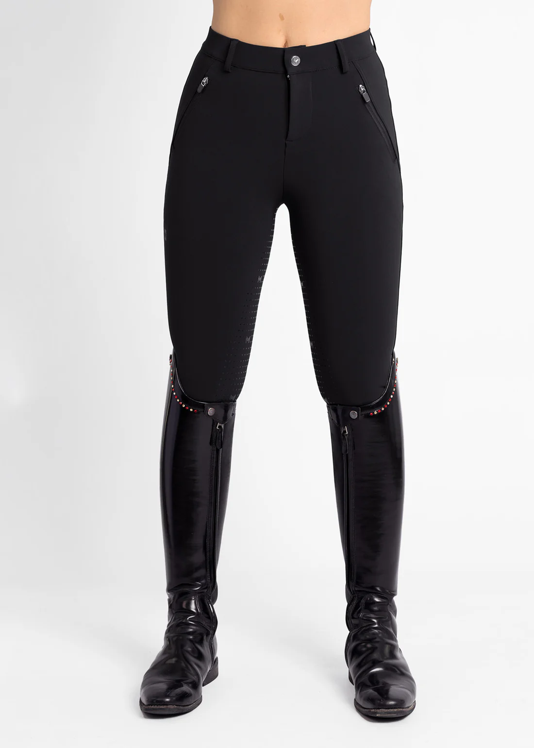 CALÇAS DE EQUITAÇÃO PARA SENHORA GEO BREECHES BLACK FULL GRIP MAXIMILIAN EQUESTRIAN