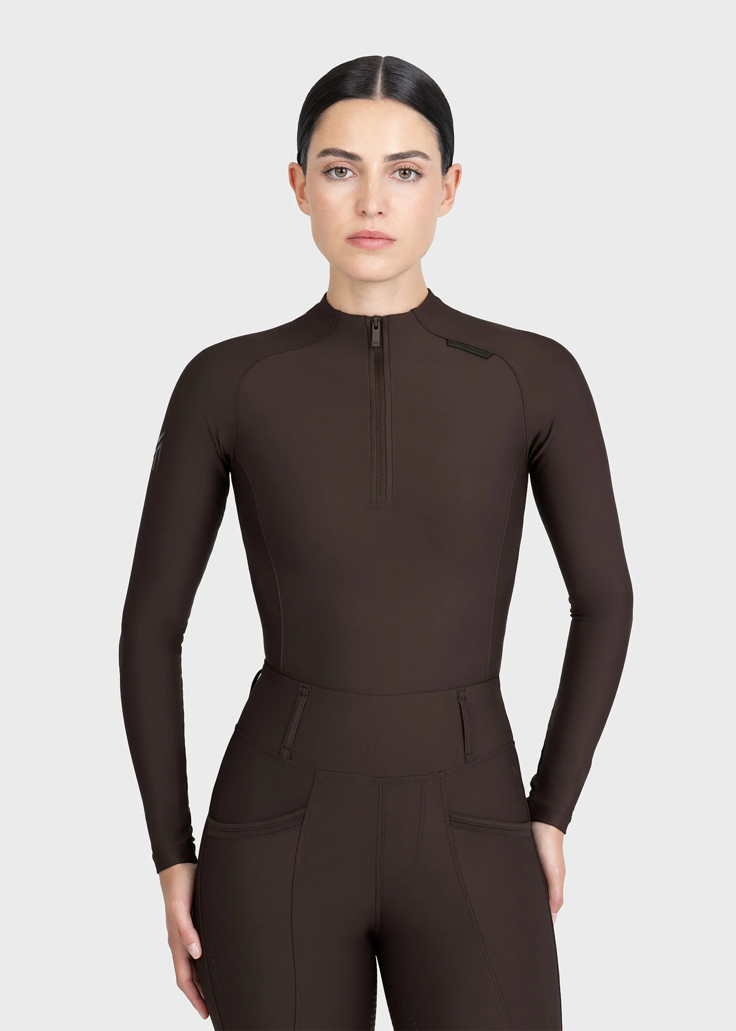 CAMISA ORIGIN SLEEVE BASE LAYER CHOCOLATE MAXIMILIAN EQUESTRIAN
