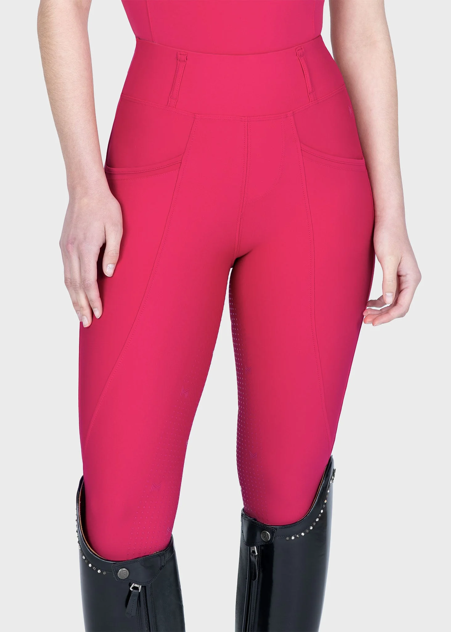 CALÇAS DE EQUITAÇÃO PARA SENHORA  PRO RIDING LEGGINGS CRANBERRY MAXIMILIAN EQUESTRIAN