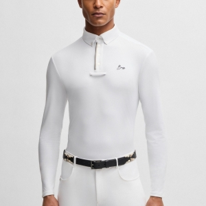 CAMISA DE COMPETIÇAO EQUESTRE EM TECIDO ELASTICO DE SECAGEM RAPIDA BOSS EQUESTRIAN